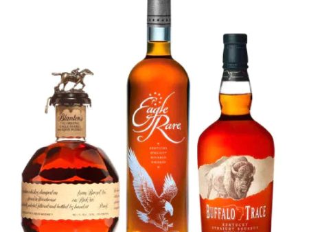 Buffalo Trace + Blanton + Eagle Rare Bourbon Whiskey Bundle 750ml on Sale